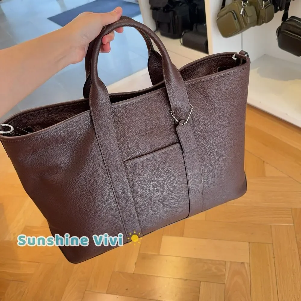NWT Coach Grayson Tote Bag Silver/Maple CDY23 Leather